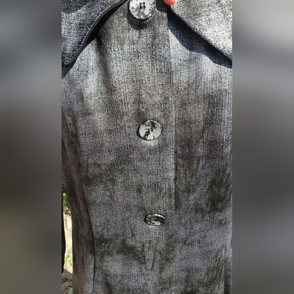 Modes Crystal Silver/Black Button Jacket/Blouse Size L - Picture 5 of 9